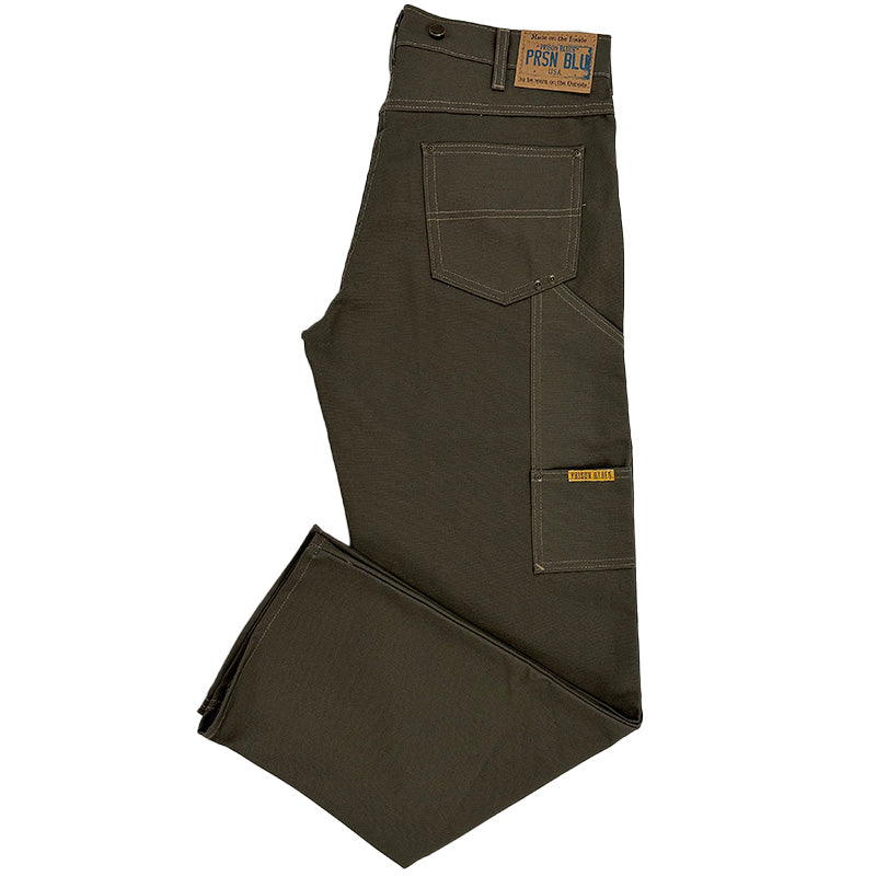 Work Jeans with buttons Rinsed Olive