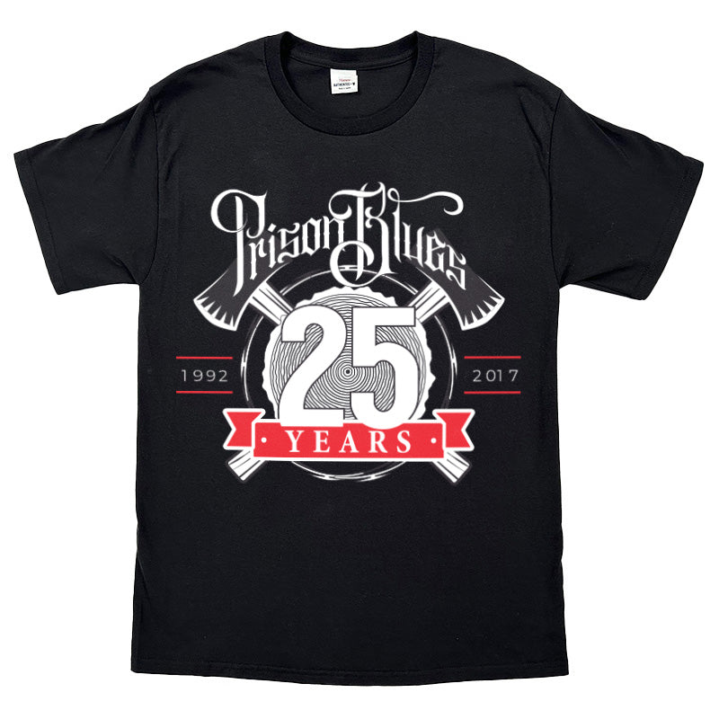 T-Shirt w/White and Scarlet Red 25th Anniversary logo