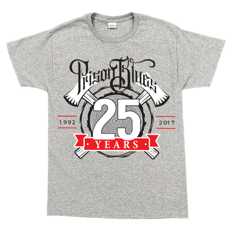 T-Shirt w/White and Scarlet Red 25th Anniversary logo