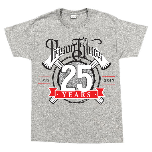 T-Shirt w/White and Scarlet Red 25th Anniversary logo