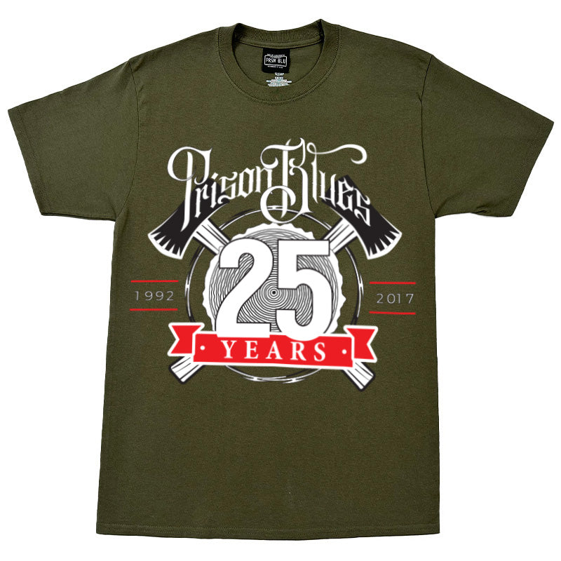 T-Shirt w/White and Scarlet Red 25th Anniversary logo