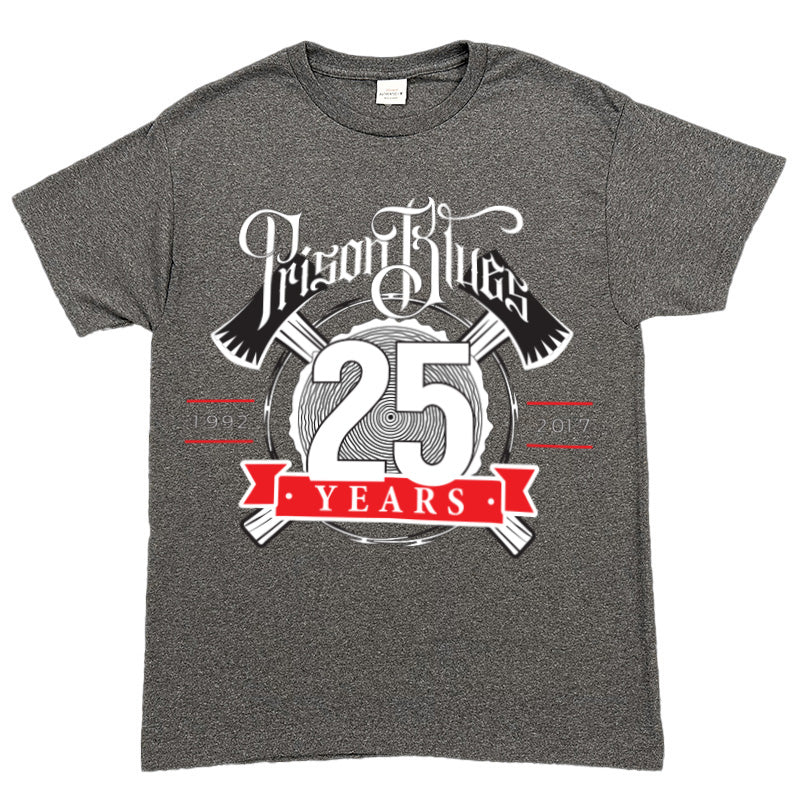 T-Shirt w/White and Scarlet Red 25th Anniversary logo