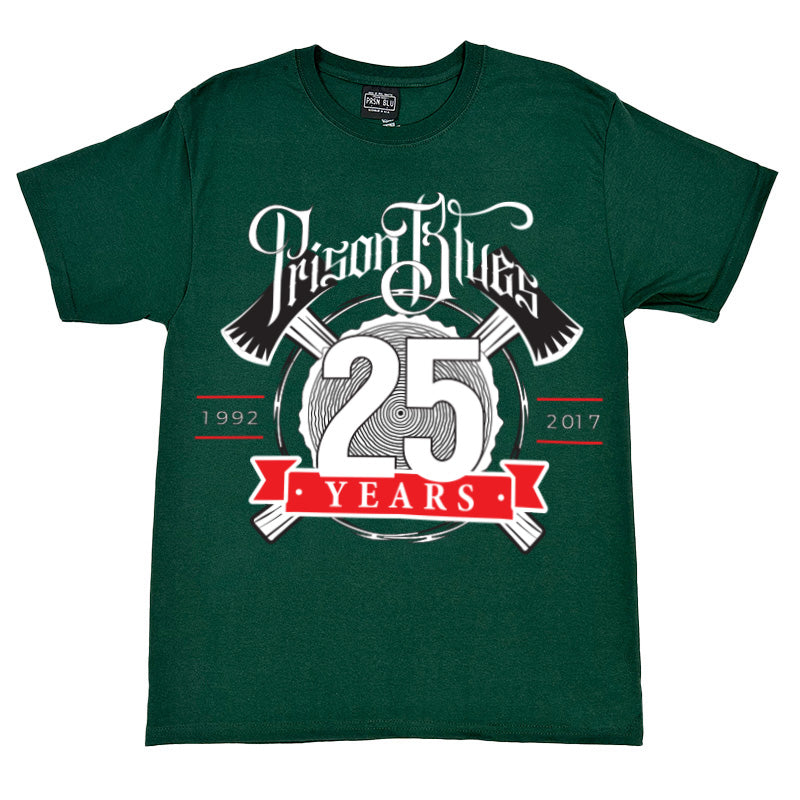 T-Shirt w/White and Scarlet Red 25th Anniversary logo