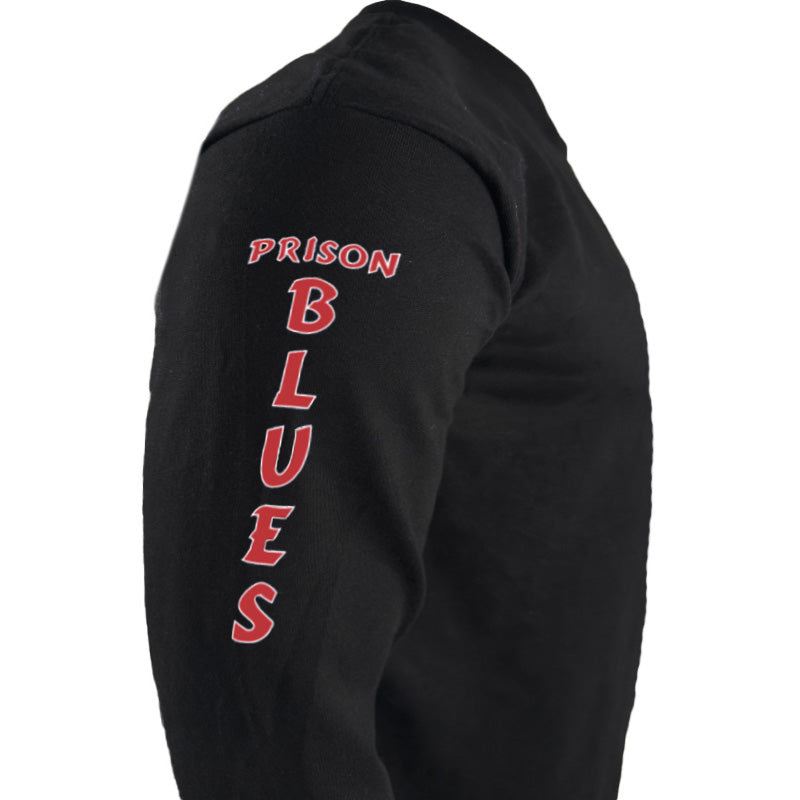 Long Sleeve T-Shirt w/White and Scarlet Red Prison Blues