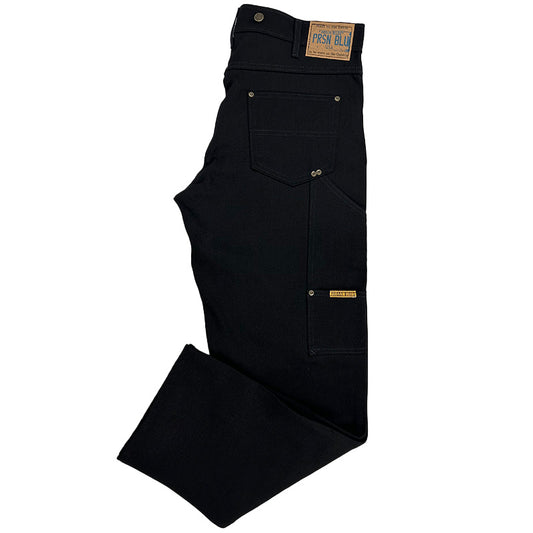 Double Knee Jeans with buttons Rinsed Black