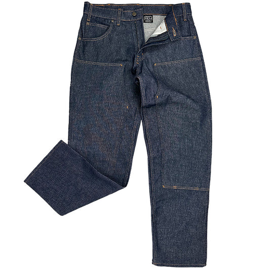 Double Knee Jeans w/out buttons Rinsed Blue