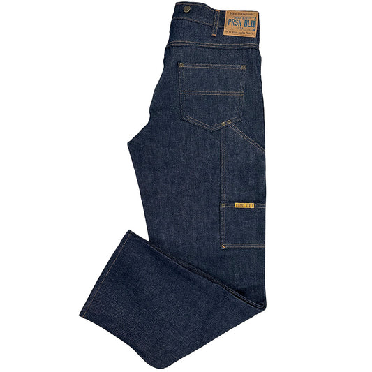 Double Knee Jeans with buttons Rinsed Blue