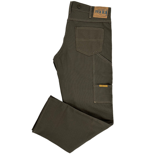 Double Knee Jeans with buttons Rinsed Olive