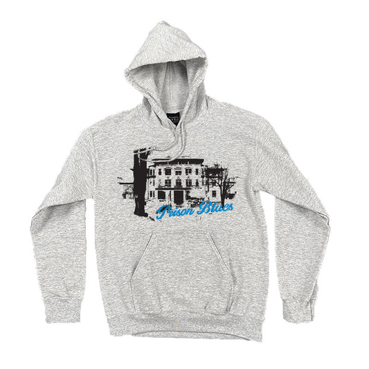 Pull Over Hooded Sweatshirt Light Steel (Ash) w/Black and Columbia Blue Institution Logo