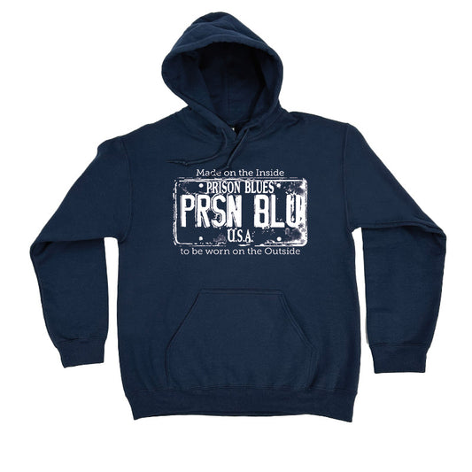 Pull Over Hooded Sweatshirt Navy w/White USA Plate Logo