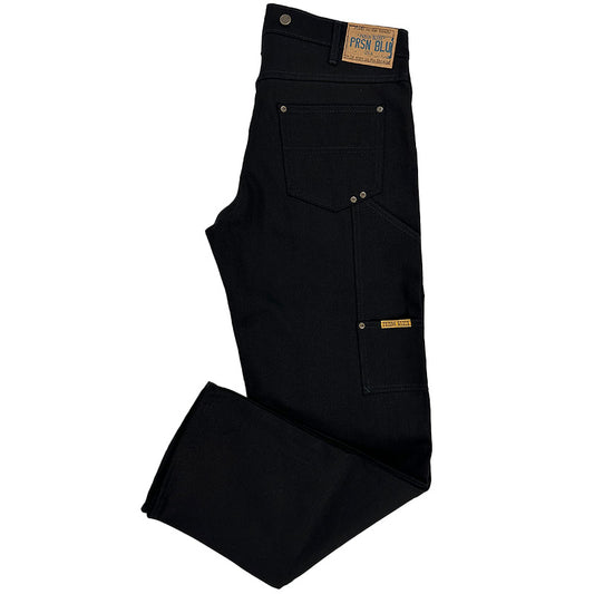 Work Jeans with buttons Rinsed Black