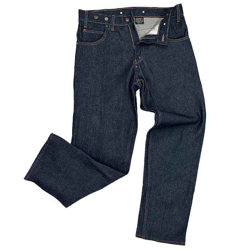 Work Jeans with buttons Rinsed Blue