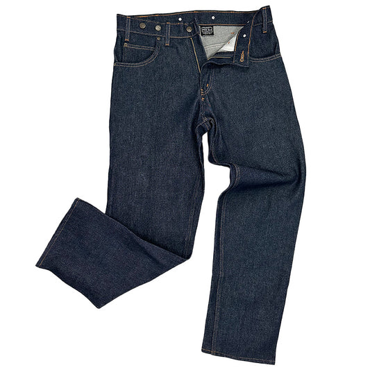Work Jeans with buttons Rinsed Blue