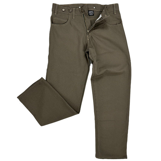 Work Jeans with buttons Rinsed Olive