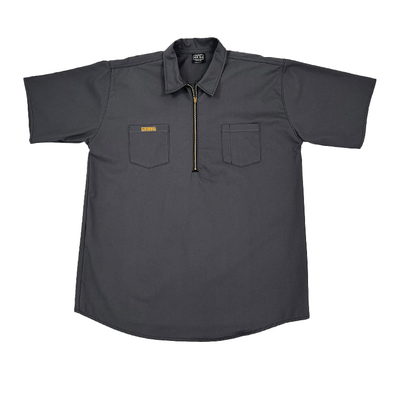 Work Shirt Charcoal Short Sleeve w/Front Zipper