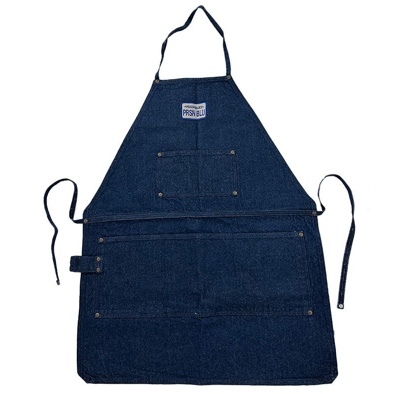 Apron Rinsed Blue w/Adj. Neck Strap Prison Blues Logo – Mainline Threads